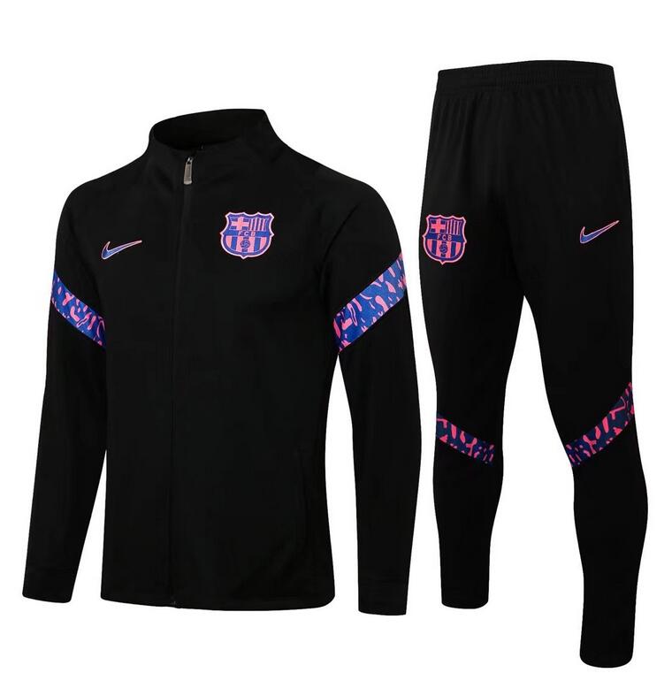 2021/22 Barcelona Black Training Kits Jacket with Pants